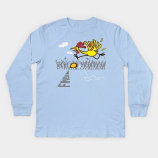 Chicken and egg dilemma: scrambled forever? Kids Long Sleeve T-Shirt